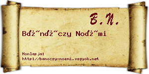 Bánóczy Noémi névjegykártya